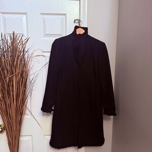 DKNY Black Wool Blend Tailored Women's Coat - SZ SM (Like New)